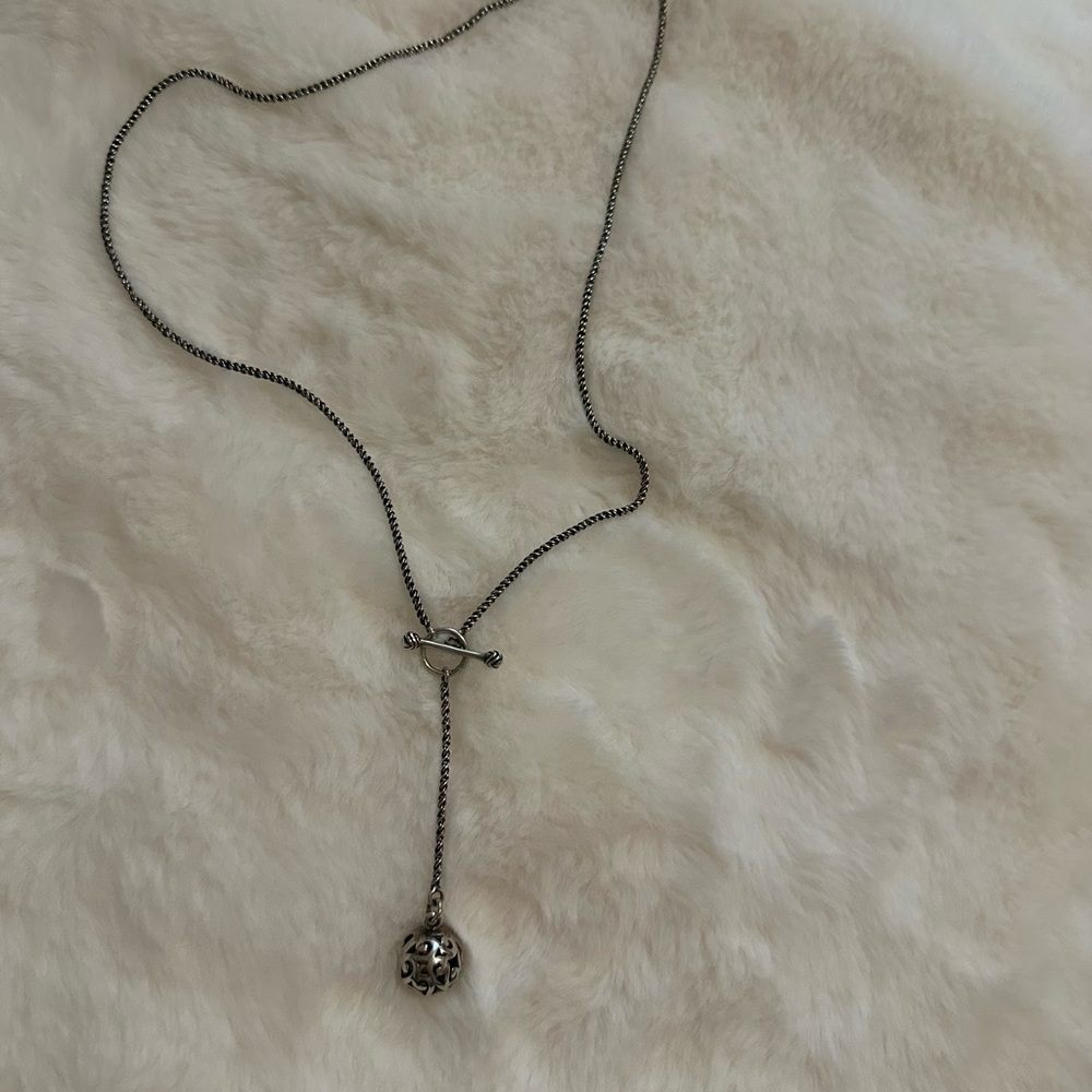 SILPADA 925 Silver Vintage Carved Solid
Pendent Goldstone Necklace NE4104 - Picture 3 of 4
